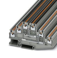 PHOENIX CONTACT 3213742 DIN Rail Mount Terminal Block, 6 Ways, 26 AWG, 16 AWG, 1.5 mm², Push In, 15 A