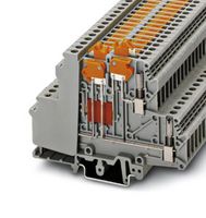 PHOENIX CONTACT 3101087 DIN Rail Mount Terminal Block, Knife Disconnect, 4 Ways, 24 AWG, 12 AWG, 4 mm², Screw, 10 A
