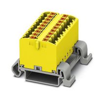 PHOENIX CONTACT 3273182 Panel Mount Barrier Terminal Block, Yellow, NS35, 24 A, 690 V, 18 Pole, Push In, 12 AWG