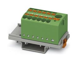 PHOENIX CONTACT 3273096 Panel Mount Barrier Terminal Block, Green, 24 A, 690 V, 13 Pole, Push In, 12 AWG