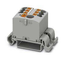 PHOENIX CONTACT 3273198 Panel Mount Barrier Terminal Block, Grey, 24 A, 690 V, 7 Pole, Push In, 12 AWG