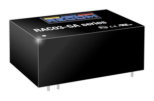 RECOM POWER RAC03-05SGA AC/DC PCB Mount Power Supply (PSU), ITE, 1 Output, 3 W, 5 VDC, 600 mA