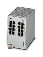 PHOENIX CONTACT 2702908 Switch, 16 Ports, Industrial, Managed Gigabit Ethernet, DIN Rail, RJ45 x 16