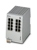 PHOENIX CONTACT 2702904 Switch, 16 Ports, Industrial, Managed Fast Ethernet, DIN Rail, RJ45 x 16, 10Mbps, 100Mbps