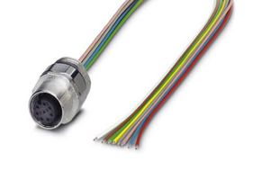 PHOENIX CONTACT 1513761 Sensor Cable, M12 Receptacle, Free End, 8 Positions, 0.5 m, 1.64 ft
