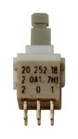 C&K COMPONENTS PVA2 OA H1 1.7N V2 Industrial Pushbutton Switch, Height-17.5mm, PVA Series, DPDT, Off-(On), Plunger for Cap