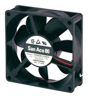 SANYO DENKI 109R0824H4021 DC Axial Fan, 24 V, Square, 80 mm, 25 mm, Ball Bearing, 36.4 CFM