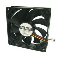 SANYO DENKI 9S0924L401 DC Axial Fan, 24 V, Square, 92 mm, 25 mm, Ball Bearing, 29.3 CFM