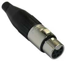 AMPHENOL AUDIO AC6AFJ XLR Connector, 6 Contacts, Jack, Cable Mount, Silver Plated Contacts, Zinc Alloy Body, AC