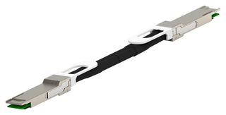 TE CONNECTIVITY 2323767-3 Computer Cable, 400G, 28AWG, QSFP-DD 76 Position Plug, QSFP-DD 76 Position Plug, 6.6 ft, 2 m, Black