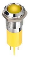 APEM Q14P1CXXY02E LED Panel Mount Indicator, Yellow, 2.1 V, 14 mm, 20 mA, 50 mcd, IP67