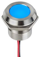 APEM Q22Y5SXXB12E LED Panel Mount Indicator, Blue, 12 VDC, 22 mm, 40 mA, 101 mcd, IP67