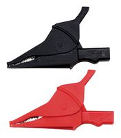 CHAUVIN ARNOUX P01295457Z CROCODILE CLIP, BLACK/RED, 2PC