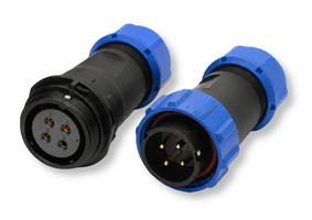 MULTICOMP PRO MP002592 Circular Connector Set, MP-T21, 4 Way, Male Plug/Female Receptacle, Threaded, Screw, IP68, 30A