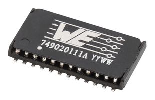 WURTH ELEKTRONIK 749020111A Ethernet & LAN Transformer, 10/100/1000 Base-T, 1 Port, 1:1, 350 µH, 1.5 kV, Surface Mount
