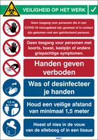 BRADY 306805 Safety Sign, COVID-19 Reception-Dutch, "SITE SAFETY" Legend, 262mm W x 371mm H