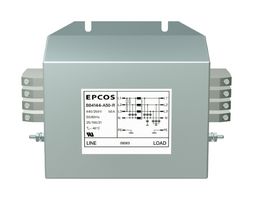 TDK B84144A0080R000 Power Line Filter, General Purpose, 440 VAC, 80 A, Three Phase, 1 Stage, Chassis Mount