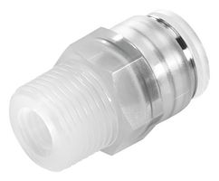 FESTO NPQP-D-R18-Q4-FD-P10 Pneumatic Fitting, Push-In Fitting, R1/8, 10 bar, 4 mm, PP (Polypropylene), NPQP