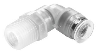 FESTO NPQP-L-R14-Q6-FD-P10 Pneumatic Fitting, Push-In L-Fitting, R1/4, 10 bar, 6 mm, PP (Polypropylene), NPQP