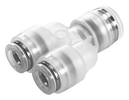 FESTO NPQP-Y-Q8-Q6-FD-P10 Pneumatic Fitting, Push-In Y-Fitting, 10 bar, 8 mm, PP (Polypropylene), NPQP