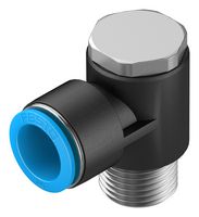 FESTO QSLV-1/2-16 Pneumatic Fitting, Push-In L-Fitting, R1/2, 14 bar, 16 mm, PBT (Polybutylene Terephthalate), QSLV