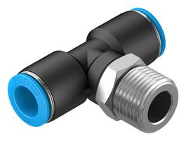 FESTO 153115 Pneumatic Fitting, Push-In T-Fitting, R1/2, 14 bar, 12 mm, PBT (Polybutylene Terephthalate), QST