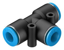 FESTO 153130 Pneumatic Fitting, Push-In T-Fitting, 14 bar, 8 mm, PBT (Polybutylene Terephthalate), QST