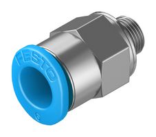FESTO 153306 Pneumatic Fitting, Push-In Fitting, M5, 14 bar, 6 mm, Brass, QSM