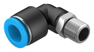FESTO QSL-1/4-12 Pneumatic Fitting, Push-In L-Fitting, R1/4, 14 bar, 12 mm, PBT (Polybutylene Terephthalate), QSL