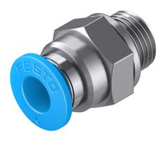 FESTO QS-G1/8-6 Pneumatic Fitting, Push-In Fitting, G1/8, 14 bar, 6 mm, Brass, QS