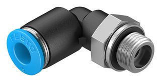 FESTO QSL-G1/8-6 Pneumatic Fitting, Push-In L-Fitting, G1/8, 14 bar, 6 mm, PBT (Polybutylene Terephthalate), QSL