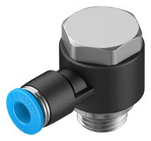 FESTO QSLV-G1/4-6 Pneumatic Fitting, Push-In L-Fitting, G1/4, 14 bar, 6 mm, PBT (Polybutylene Terephthalate), QSLV