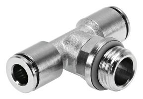 FESTO NPQH-T-G14-Q6-P10 Pneumatic Fitting, Push-In T-Fitting, G1/4, 20 bar, 6 mm, Brass, NPQH