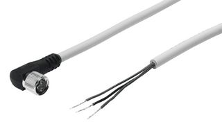 FESTO SIM-M8-3WD-2,5-PU Sensor Cable, 90° M8 Receptacle, Free End, 3 Positions, 2.5 m, 8.2 ft