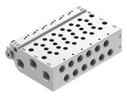 FESTO VABM-L1-10HW-G18-6 Manifold Rail, 6 Outlet, G1/8, M7, VABM Series, VUVG-B10 Solenoid/B10 M7 Sub-Base Valves