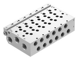 FESTO VABM-L1-14W-G14-6 Manifold Rail, 6 Outlet, G1/4, G1/8, VABM Series, VUVG-B14 Solenoid/B14 G1/8 Sub-Base Valves