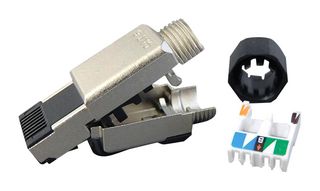 STEWART CONNECTOR SS-39300-001 Modular Connector, RJ45 Plug, 1 x 1 (Port), 8P8C, Cat6, Cable Mount