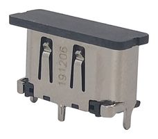 MOLEX 47659-1101 HDMI Connector, 19 Contacts, Receptacle, PCB Mount, Surface Mount Vertical, Gold Plated Contacts