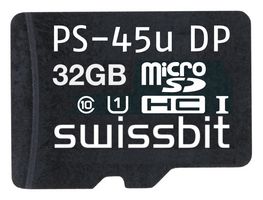 SWISSBIT SFSD032GN3PM1TO-I-HG-020-RP0 MicroSD Card, 32 GB, UHS-1, Class 10, PS-45u iShield Camera Series