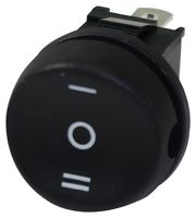MULTICOMP PRO MP004568 Rocker Switch, SPDT, 10 A, 125VAC, Black, White, Panel, On-Off-On, QC, 13 mm x 19.8 mm x22.8 mm