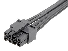 MOLEX 214756-1082 Cable Assembly, Micro-Fit 3.0 Receptacle to Free End, 8 Ways, 3 mm, 2 Row, 300 mm, 11.8 "