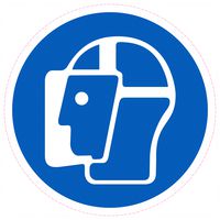 MULTICOMP PRO MP004976 Safety Sign, Floor Graphic, Floor/Warning, PVC, 400 mm Dia, Blue on White