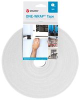 VELCRO VEL-OW64100 Tape, ONE-WRAP Series, PP (Polypropylene), White, 10 mm x 25 m