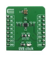 MIKROELEKTRONIKA MIKROE-4145 Click Board, UVB Click, Optical, GUVB-C31SM, I2C, mikroBUS, 3.3 V/5 V, 28.6 mm x 25.4 mm