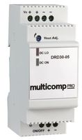 MULTICOMP PRO MP-DRD30-05 Isolated DIN Rail Mount DC/DC Converter, ITE, 4:1, 22.5 W, 1 Output, 5 V, 4.5 A