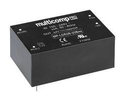 MULTICOMP PRO MP-LDE06-20B12 AC/DC PCB Mount Power Supply (PSU), 100 to 370VDC, ITE, 1 Output, 6 W, 12 VDC, 500 mA