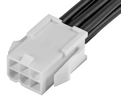 MOLEX 215326-1063 Cable Assembly, Mini-Fit Jr. Receptacle to Free End, 6 Ways, 4.2 mm, 2 Row, 600 mm, 23.6 "