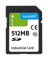 SWISSBIT SFSD0512L1BN1WI-I-ME-111-STD Flash Memory Card, SLC, SD Card, 512 MB