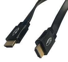VIDEK 2410HQF-3 Audio / Video Cable Assembly, Flat, HDMI Plug, HDMI Plug, 9.8 ft, 3 m, Black, Premium Gold Series