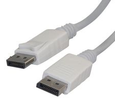 VIDEK 2409-1W Audio / Video Cable Assembly, DisplayPort Plug, DisplayPort Plug, 3.3 ft, 1 m, White